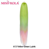 MISS ROLA Synthetic Kanekalon Hair Jumbo Braids 24 Inches100g Yaki Straight Hair Extension Pre Stretched Blonde Pink Wholesale