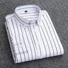 Mens Dress Shirts Striped Long Sleeve Spring Autumn Smart Casual Business Non-Ironing Slim Fit Formal Men's Shirt Blue White