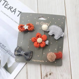 New cute bear girls hair bows 5pcs children Flower hair clips for baby hair Accessories Kids Barrettes Hairpins Headwear TZ85