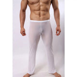 Hirigin Men's Sexy Soft Mesh Sheer See-through Stretch Pants Trousers Sleepwear Hot Transparent Men Pants Homewear