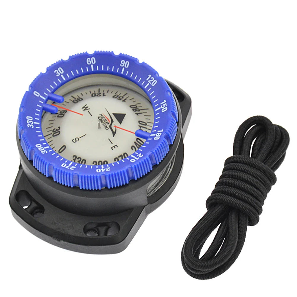 Multifunction Scuba Diving Compass Camping  Climbing Hiking Mini Carabiner Luminous Elastic Rope Waterproof Compass Watch