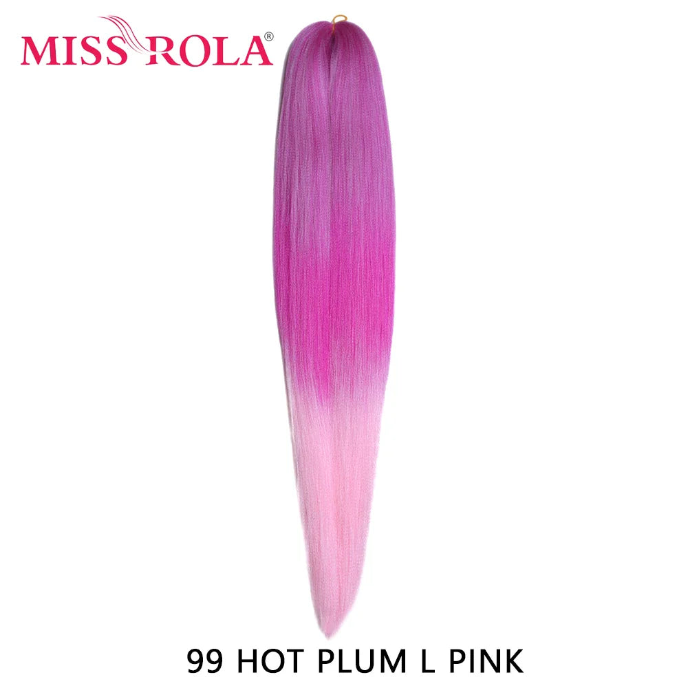 MISS ROLA Synthetic Kanekalon Hair Jumbo Braids 24 Inches100g Yaki Straight Hair Extension Pre Stretched Blonde Pink Wholesale