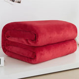 Soft Warm Coral Fleece Flannel Blankets For Beds Faux Fur Mink Throw Solid Color Sofa Cover Bedspread Winter Plaid Blankets