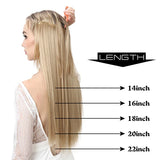 Synthetic Hair Extension No Clip Natural Hair Piece Ombre Fake False One Piece Straight Hairpiece Blonde For Women