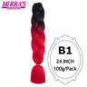 Jumbo Braiding Hair Extensions 24inch Ombre Hair For Braids 5Pcs Box Braid Yaki Texture Synthetic Fiber Fake Hair Mirra’s Mirror