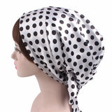 New Women Silk Satin Night Sleeping Cap Head Wrap Bowknot Turban Pre Tied Fitted Bandana Chemo Cap Nightcap Hair Loss Patients