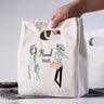 Cartoon Canvas Handbag Insulation Lunch Bags Portable Insulated Cooler Bento Lunch Box Tote Women Picnic Storage Bag Pouch Kids