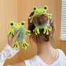 2pcs Plush Animal Scrunchie Set Elastic Hair tie Ponytail Rubber Band Accessories Kawaii Stuffed Cartoon Frog Cat Hair Rope Girl