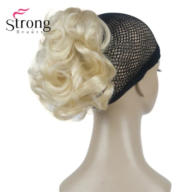 StrongBeauty Silver Short Natural Wave Ponytail Hair Extension With Claw Clip In Hairpiece COLOUR CHOICES