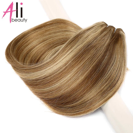 Straight Blonde Human Hair Weave Brazilian Remy Human Hair Weft Extensions 18-28" Highlight Ombre Human Hair Weft #613