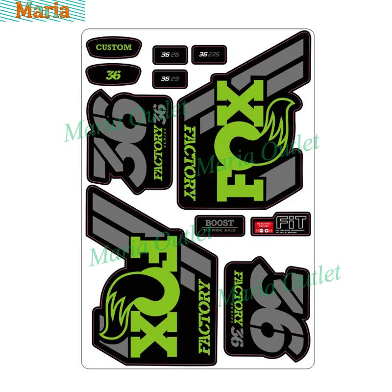 Hot Personality Reflective Mountain Bike Frame Stickers for Foxs-sticker Fixed Gear Bicycle Fork Rockshox Rock Shox Die Cutting