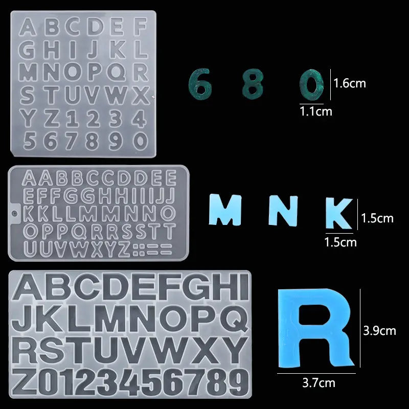 Alphabet Resin Molds Kit Backward Letter Number Silicone Casting Molds Resin Epoxy Molds For Keychain Making Pendant Jewelry DIY