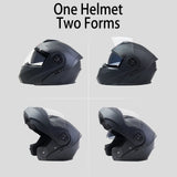 Bluetooth Modular Dual Lens Motorcycle Helmet Safety Downhill Flip Up Helmets Motocross Racing Full Face Casco Moto DOT Approved