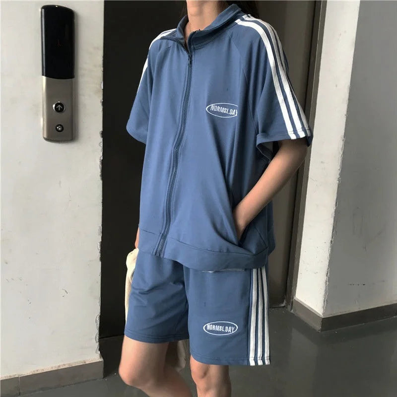 Sports tracksuit Men 2 Two piece Set short Sleeve T-shirt + Shorts Fashion Casual Sportswear Jogger Suit Male Summer outfit set