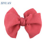 20pcs/lot High Quality 4.5'' Solid Seersucker Waffle Bow Knot with Clip Girl Party Headdress Accessories HDJ157