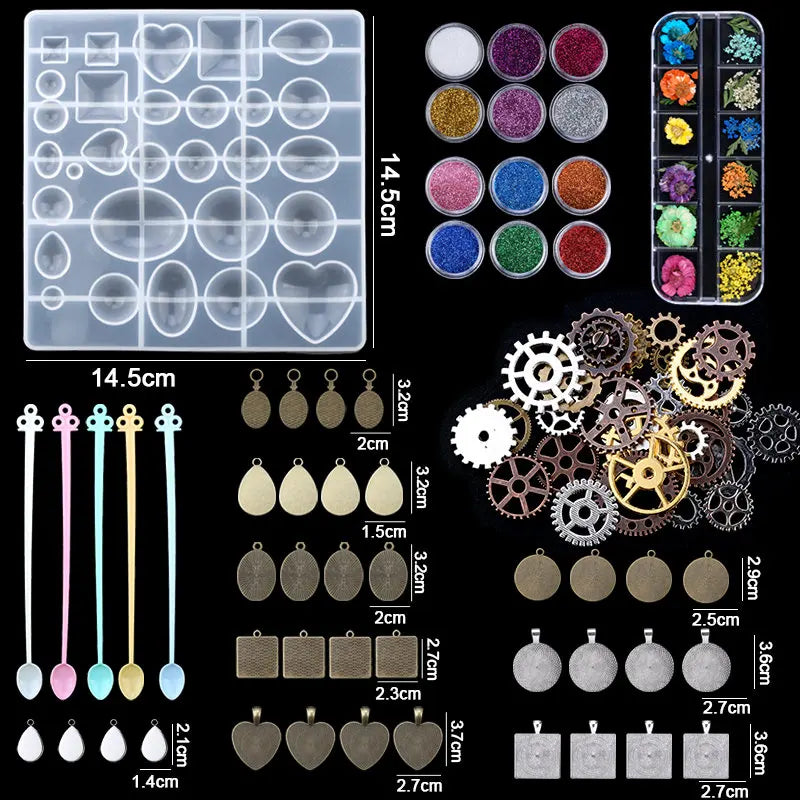 16 Styles Epoxy Casting Molds Set Silicone UV Casting Tools Kits Resin Casting Molds For Jewelry Making DIY Earring Findings