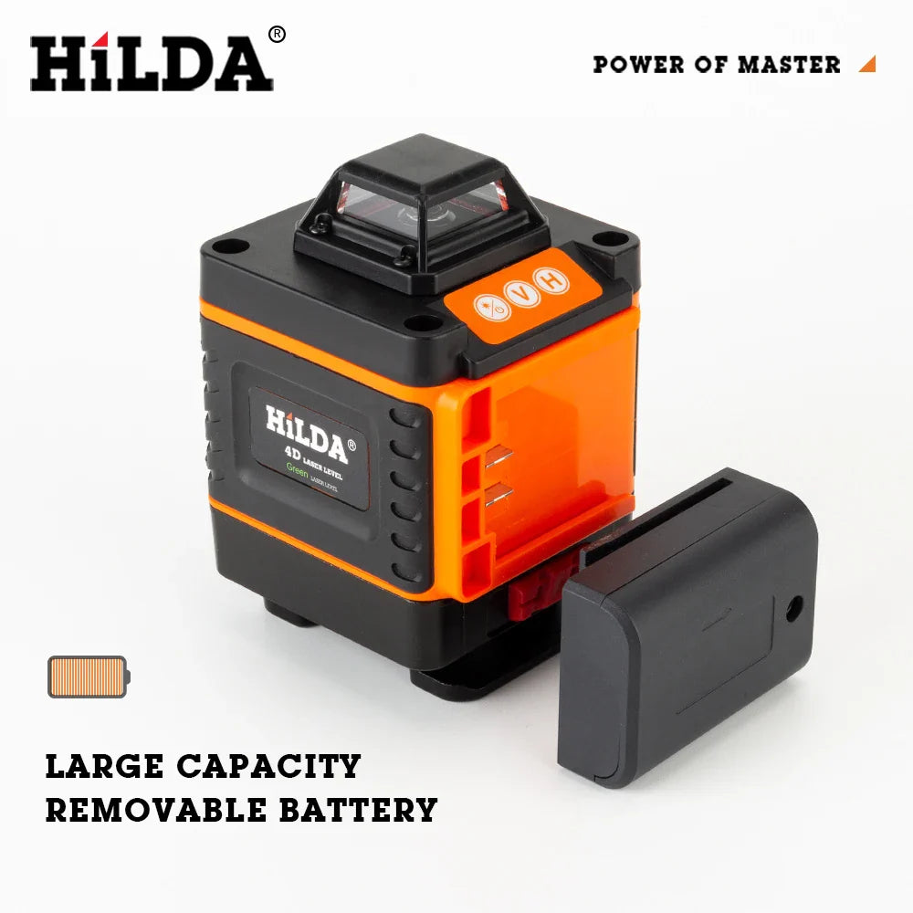 HILDA 12/16 Lines 3/4D Laser Level Level Self-Leveling 360 Horizontal And Vertical Cross Super Powerful Green Laser Level