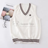 Women's Genuine JK Uniform Vest Thin Spring Autumn Uniform Original Japanese Student Knitted Gilet Vest Short Sleeveless Sweater