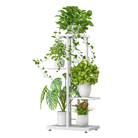 4-Tier Metal Plant Stand Flower Pot Stand Flower Display Rack Plant Holder Plant Shelf for Indoor Living Room Balcony Decoration