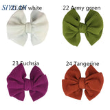 20pcs/lot High Quality 4.5'' Solid Seersucker Waffle Bow Knot with Clip Girl Party Headdress Accessories HDJ157