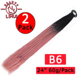 24Inch Synthetic Pontail Tail Hair Ombre Braiding Hair Jumbo Braid Same Color Crochet Hook Braids Hair Extension 2Packs