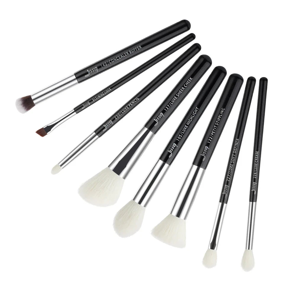 Jessup Makeup Brushes Set Synthetic-Natural Hair Foundation Powder Blush Eyeshadow Blender Liner Beauty Cosmetic Kit 6-25pcs