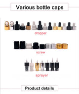 Empty Skin Care Packaging Essential Oil Bottle Series Color Glass Hair Oil Bottles With White Black Gold Silver Dropper Products