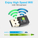 Free Driver USB Wifi Adapter 600Mbps Wi fi Adapter 5ghz Antenna USB Ethernet PC Wi-Fi Adapter Lan Wifi Dongle AC Wifi Receiver