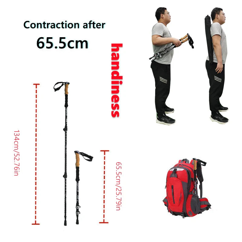 Lighten Up Aluminum Alloy Trekking Poles 등산스틱 Trekking Poles Hiking Stick Nordic Walking Stick Telescopic Sticks Lightweight 지팡이