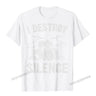 I Destroy Silence Drumming Vintage Drummer Drumset Drum Set T-Shirt Harajuku Cotton Casual Tees Cute Youth Tshirts Funny