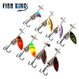 FISH KING 15g Spinner Artificial Bait Fishing Lure Willow Leaf Blades Hard Bait With Treble Hook for Pike Fishing Accessories