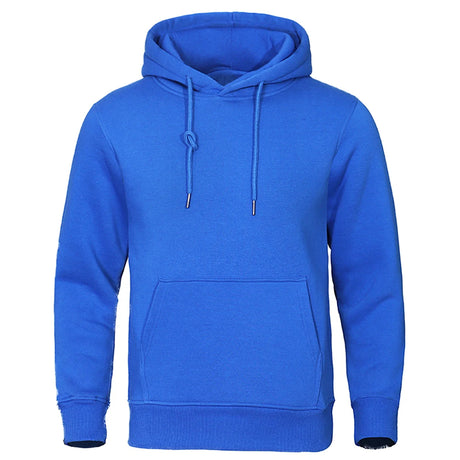 Solid Color Men Hoodies Fleece Warm Mens Sweatshirt Fashion Streetwear Casual Men's Loose Breathable Pullovers Brand Hoody