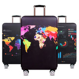 World Map Travel Luggage Suitcase Protective Cover Trolley Baggage Bag Cover Men's Women's Thick Elastic Case For Suitcase 272