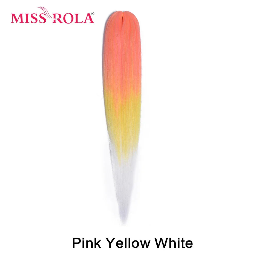 MISS ROLA Synthetic Kanekalon Hair Jumbo Braids 24 Inches100g Yaki Straight Hair Extension Pre Stretched Blonde Pink Wholesale