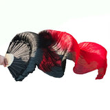 1pair/1pc Real Silk Belly Dance Veil Fans Bamboo Handmade Dyed Performance Long Fan Belly Dancing 100% Real Silk Fans