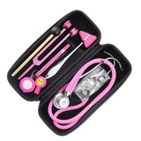 Classic Home Health Monitor Storage Bag Package Kit with Medical Doctor Stethoscope Tuning Fork Reflex Hammer LED Penlight Tool