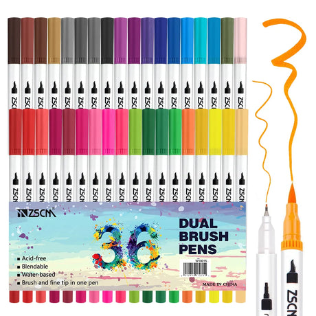 12/24/60/ 120/160 Color Brush Markers Pens ZSCM Colored Pencil Watercolor Art Markers Fineliner Calligraphy PensChristmas Gift