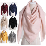 2024 New Fashion Winter Warm Triangle Scarf For Women Pashmina Shawl Cashmere Plaid Scarves Blanket Shawls Scarf Female Stole