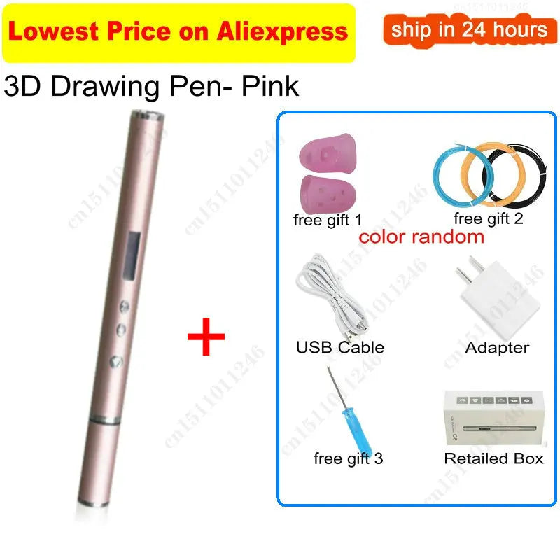 CreativeMaster RP900A 3D Printing Pen - Adjustable Speed with OLED Display for Kids' Artistic Adventures, Compatible with ABS/PLA Filament