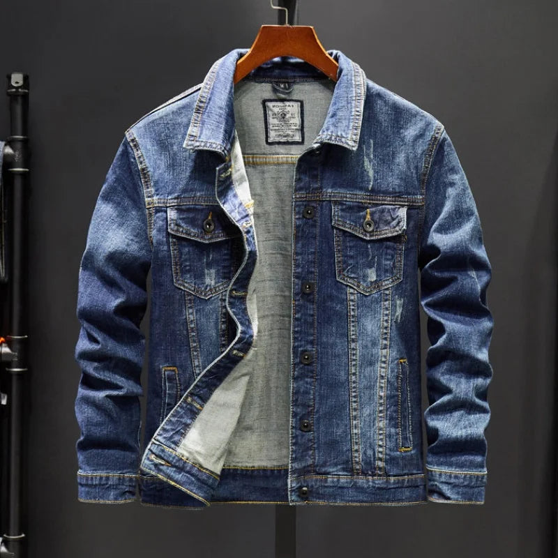 Spring autumn 2020 Fashion Casual teenagers denim jacket male Korean embroidery slim men's jacket clothes stretch denim Coat