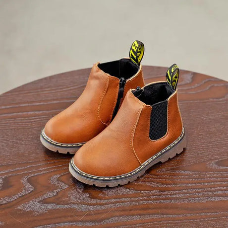 Children Kids Fashion Boots Spring Teen Girls Chelsea Boot With Zip Big Boys Snow Boots PU Leather Sneakers botas