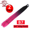 24Inch Synthetic Pontail Tail Hair Ombre Braiding Hair Jumbo Braid Same Color Crochet Hook Braids Hair Extension 2Packs