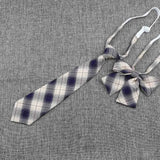 Hand-Made Necktie Bowtie Set High Quality Boy Girl School Suit Shirts Student Butterfly Striped Plaid 100%Cotton Accessory Trend