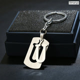 NEW DIY Stainless Steel A-Z Letters key Chain Charm 26 Letters  KeyChain Men Women keychain Couple gift Jewelry Car Key Ring