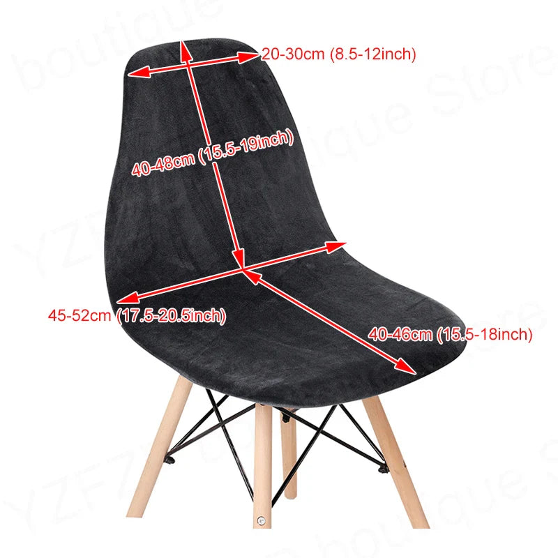 1 Piece Of Velvet Shell Chair Cover Small Shell Chair Cover Banquet Home Hotel Restaurant Bar Seat Cover