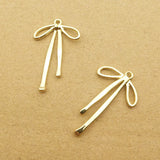 10pcs Bow Charm for Jewelry Making Craft Supplies Earring Pendant Bracelet Necklace Keychain Accessories Metal Materials