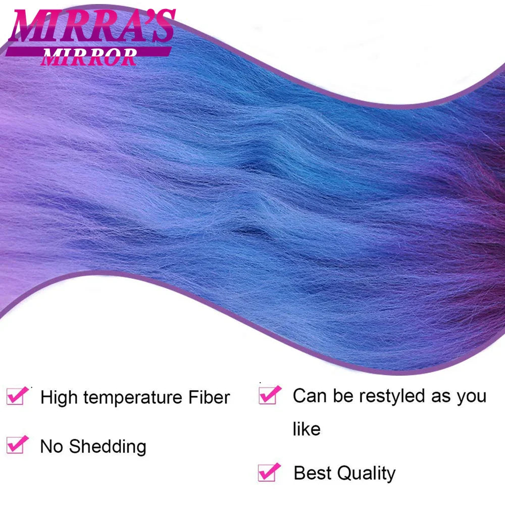 Jumbo Braiding Hair Extensions 24inch Ombre Hair For Braids 5Pcs Box Braid Yaki Texture Synthetic Fiber Fake Hair Mirra’s Mirror