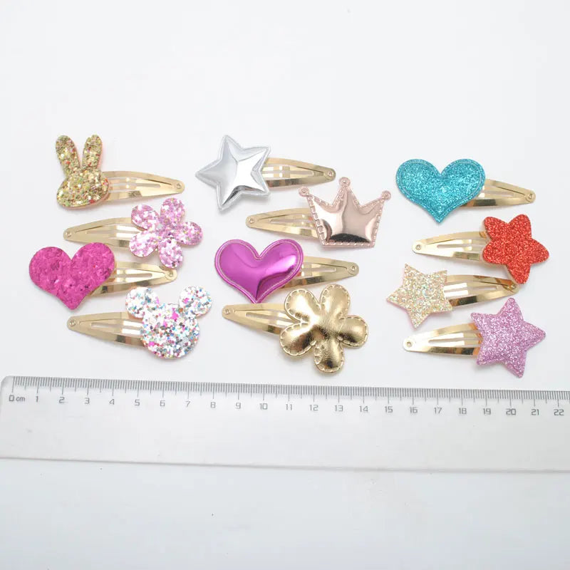 10pcs/lot Small Size Girls Hairclips Glitter Heart  Birthday Gift Baby Girls Hair Accessories Kids  Hair Clip For Children