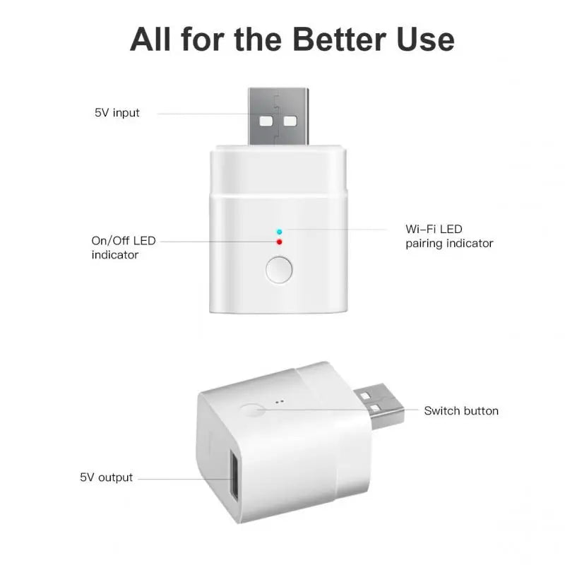 SONOFF Micro 5V USB Adapter Wifi Socket Smart Timing Charge Plug EWelink App Control Work With Alexa Google Alice Home Assistant