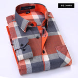 Quality Flannel Plaid Men Shirt Cotton Spring Autumn Casual Long Sleeve Dress Shirts Soft Comfort Slim Fit Button Down Clothes